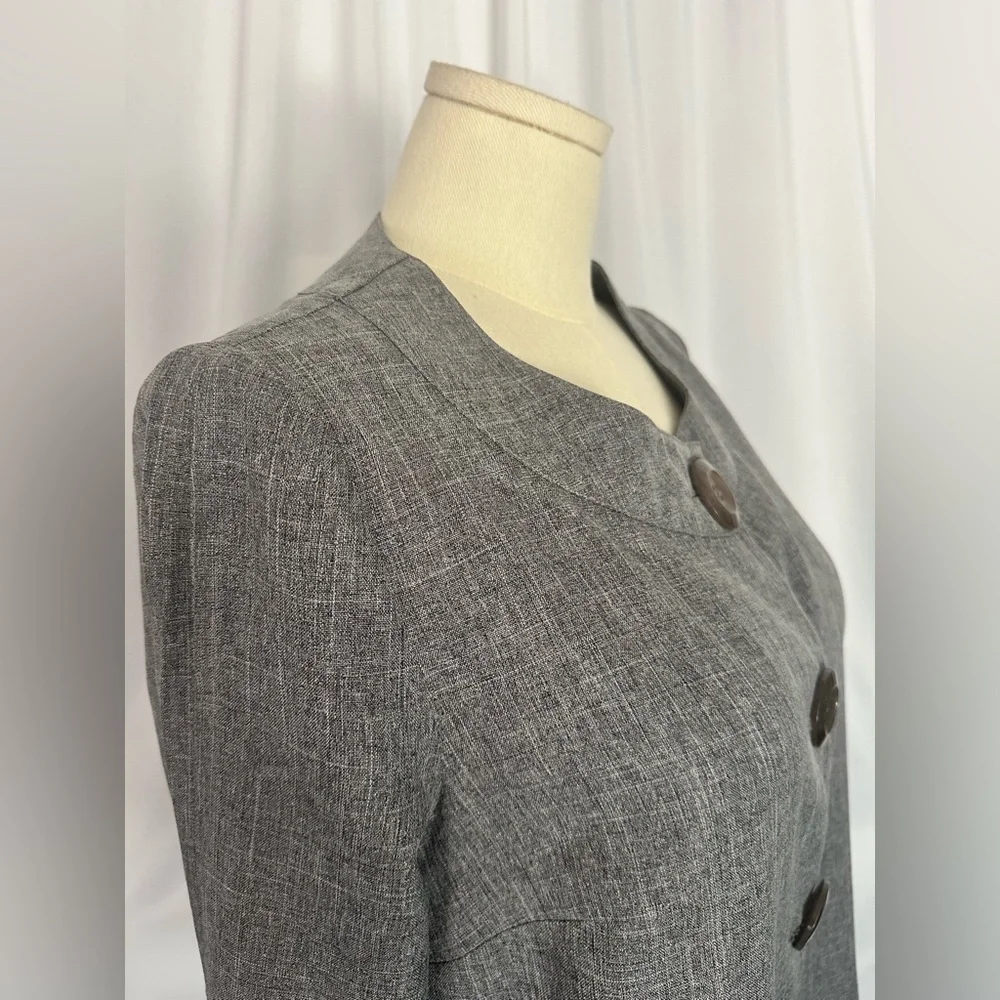 Allison Woods Gray Textured Jacket Size 14W Classic Chic (1249)
